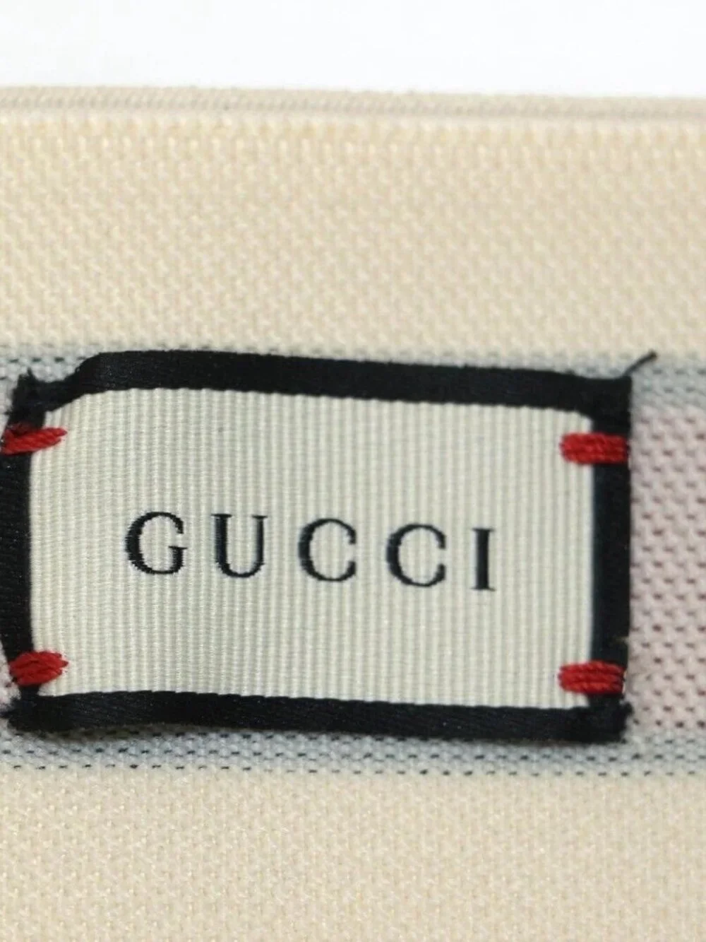 GUCCI Elastic Headband Red And White Stripe Size Small - White/Red/Green